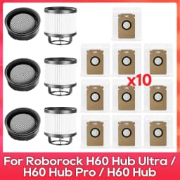 Fit for ( Roborock H60 Hub Ultra / H60 Hub Pro / H60 Hub ) Dust Bag Filter Vacuum Cleaner Parts Accessories Replacement