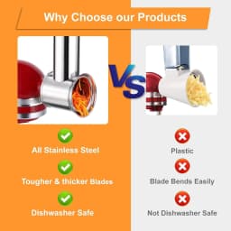 Dishwasher Safe,Stainless Steel Slicer/Shredder Attachment for KitchenAid Stand Mixer, Salad Machine Vegetable Slicer Maker