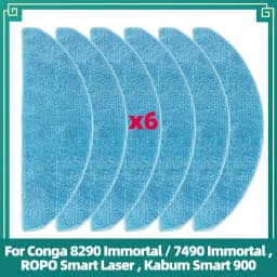 Replacement Parts Fit for Conga 8290/7490 Immortal, ROPO Smart Laser, Kabum Smart 900 Roller Side Brush Filter Mop Dust Bag
