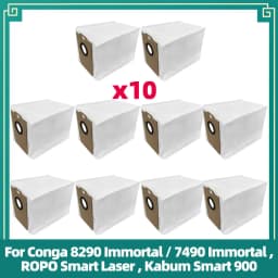 Replacement Parts Fit for Conga 8290/7490 Immortal, ROPO Smart Laser, Kabum Smart 900 Roller Side Brush Filter Mop Dust Bag