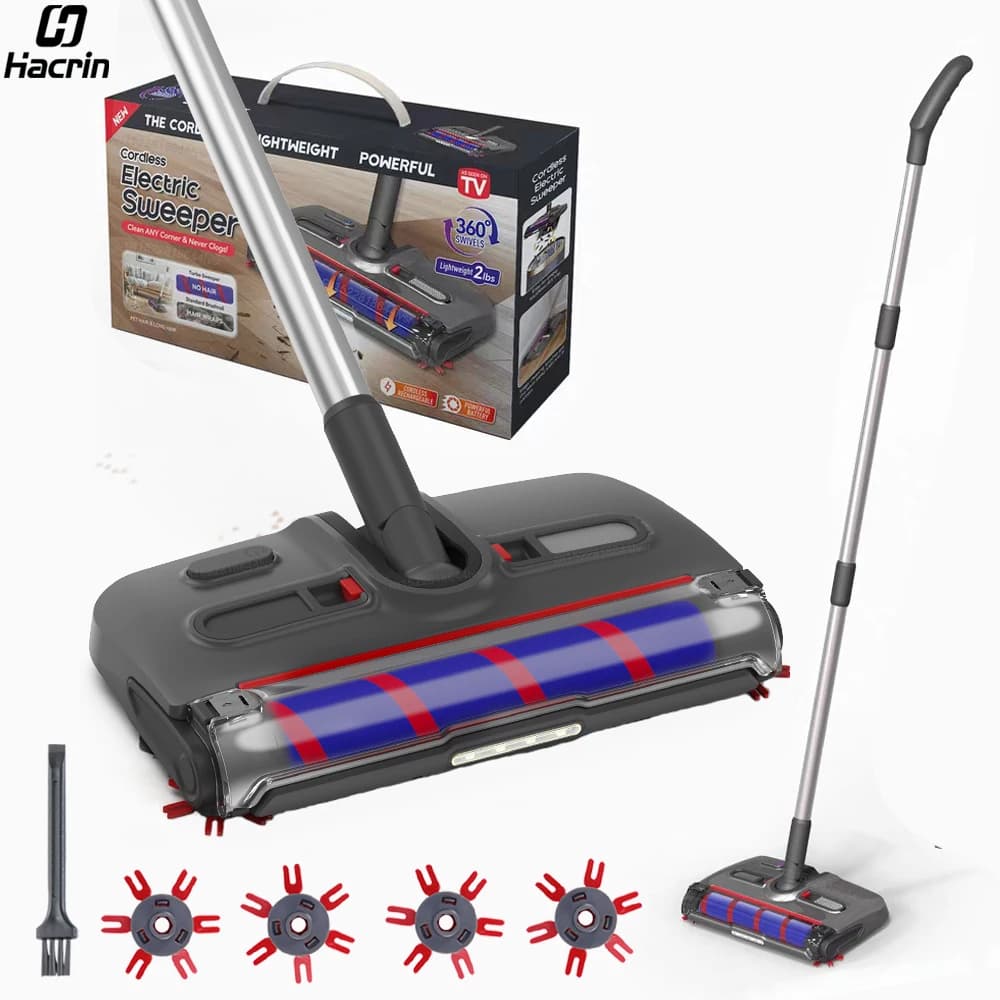Electric Sweeper Carpet Cleaner Wireless Portable Cleaning Machine Handheld Floor Sweeper Household Rotating Electric Floor Mop