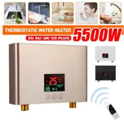110V 220V Instant Water Heater Bathroom Kitchen Wall Mounted Electric Water Heater LCD Temperature Display with Remote Control