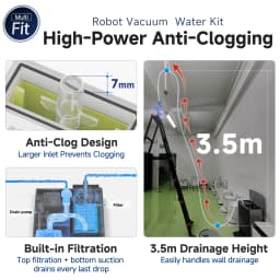 Ecovacs X11 X12 T90 X9 T50 X8 X1 Robot Vacuum Water Change Kit Auto Water Refill and Drain Water Hookup Accessories ModuleM