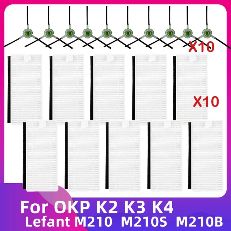Fit For Lefant M210 M210S M210B M213 / OKP Life K2 K3 K4 Robot Vacuum Cleaner Side Brush Hepa Filter Mop Rag Parts Accessories