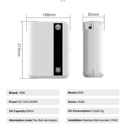 500ML Bluetooth Wall Mounted Essential Oil Diffuser with APP Control Fragrance Air Scent Aroma Machine for Hotel Home 1500cbm