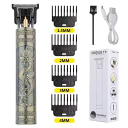 Professional Vintage Hair Clippers and Trimmers Kit, Rechargeable Cordless Haircut & Grooming Set for Men, Beard Trimmer with