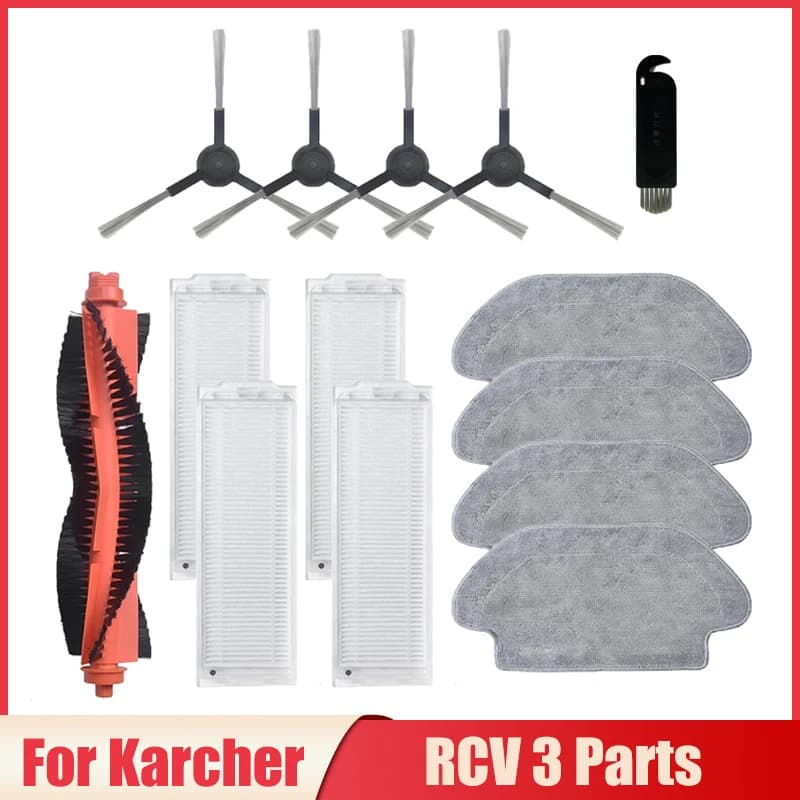 Accessories For Karcher RCV 3 Robot Vacuum Cleaner Spare Parts Roller Side Brush Hepa Filter Mop Cloth Tool Brushes Replacement