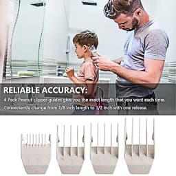 Professional Trimmer Comb Set 4pcs For Wahl Peanuts Trimmer 8685, 8655, 8035, 8685-1401, and 8663