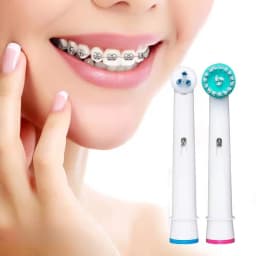 Ortho and Power Tip Brush Heads Compatible with Oralb Electric Toothbrush - Good for Braces, Crowns, Bridges Fit Oral B Pro 1000