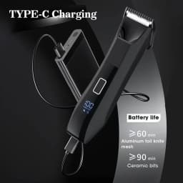 Groin & Body Hair Trimmer –Dual-Head Safe Trimmer & Foil Blades, Waterproof Wet/Dry Groomer USB-C Rechargeable with Travel Lock