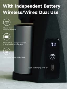 STARSEEKER EDGE Mini Portable Electric Coffee Grinder 38mm Cone Burr Stepless Adjustable Type-C Home Outdoor Travel Suit