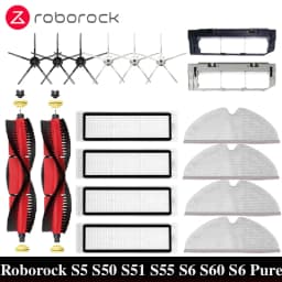 For Xiao mi Roborock S5 S50 S51 S55 S6 S60 S6 Pure Vacuum Cleaner Accessories HEPA Filter Mop Cloth Side Main Brush Spare Parts