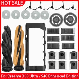 Dreame X50 Ultra / S40 Enhanced Edition Robot Vacuum Cleaner Accessories Main Roller Side Brush Hepa Filter Mop Dust Bag Parts
