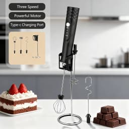 Milk Frother Wand Coffee Frother Handheld Foam Maker For Latte Rechargeable Electric Milk Frother Handheld Drink Mixer Gift Idea