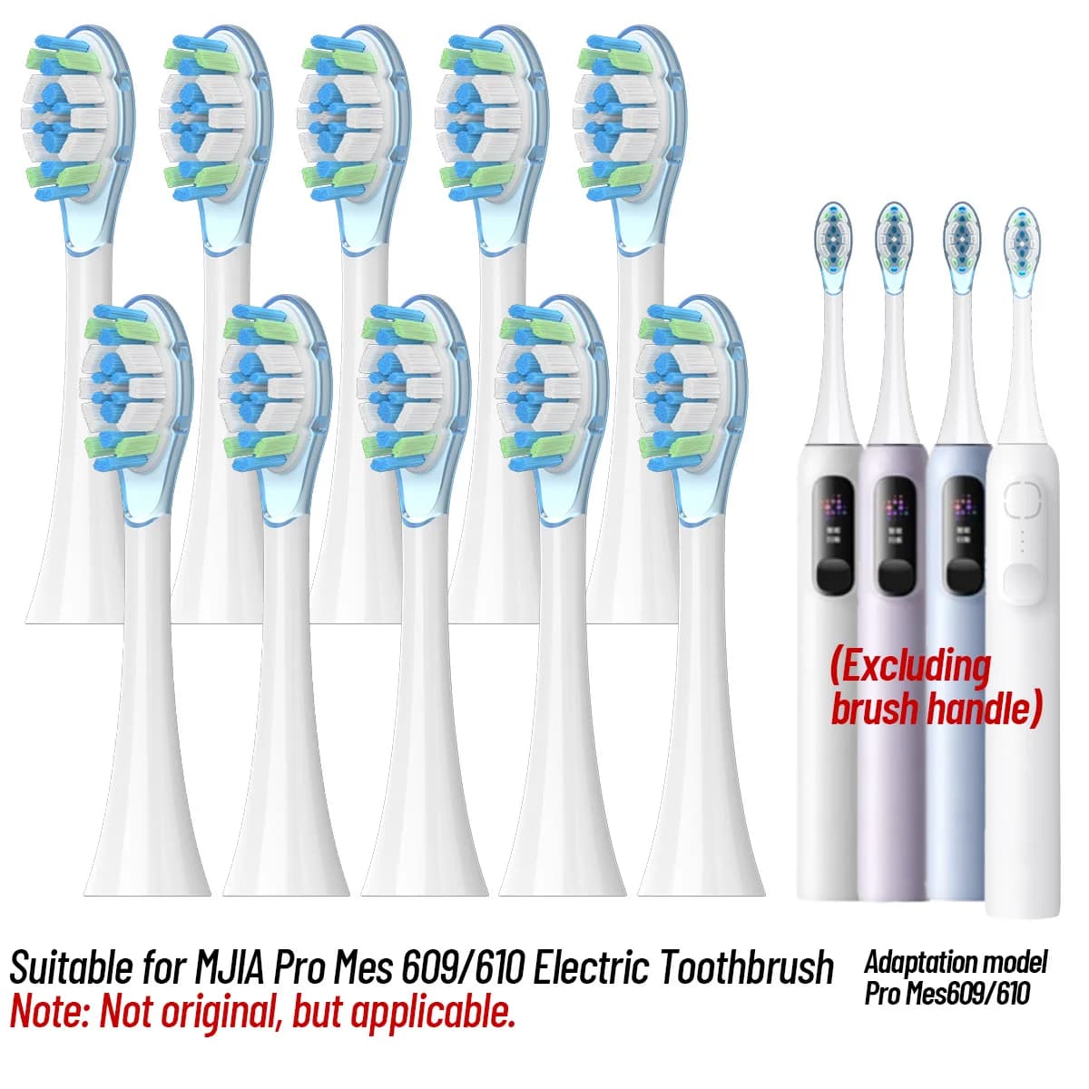 Compatible with Mjia Soundwave Sweeping Electric Toothbrush Pro Electric Toothbrush Head Mes609/610