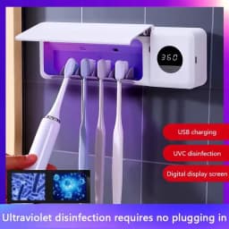 UV Toothbrush Holder Rechargeable Fast Drying Toothbrush Sterilizer With LED Display Wall-mounted Automatic Toothbrush Holders