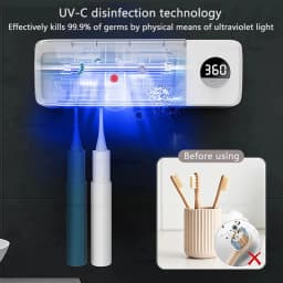 UV Toothbrush Holder Rechargeable Fast Drying Toothbrush Sterilizer With LED Display Wall-mounted Automatic Toothbrush Holders