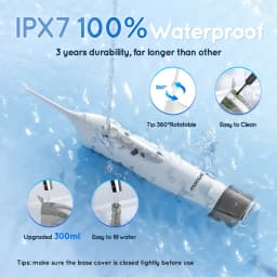 Mornwell Water Flosser Teeth Pick: Cordless Oral Water Floss 300ML Rechargeable Travel Irrigation Teeth Cleaner D52(F5012D)