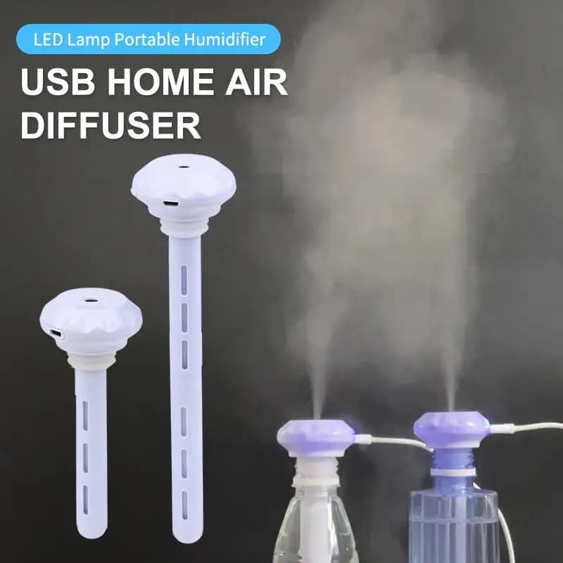 LED Light USB Humidifier with Compact Stick Design for Easy Air Moisture Adjustment