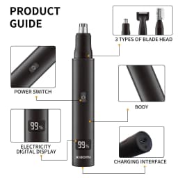 NEW XIAOMI 3 in 1 Electric Hair Trimmer for Nose Men Painless Rechargeable Sideburns Eyebrows Beard Hair Clipper Shaver