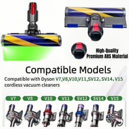Soft Fluff Floor Cleaning Brush for Dyson V10 V11 V15 V8 V7 Vacuum Cleaner Replacement Parts LED Dust Display for Floor Cleaning
