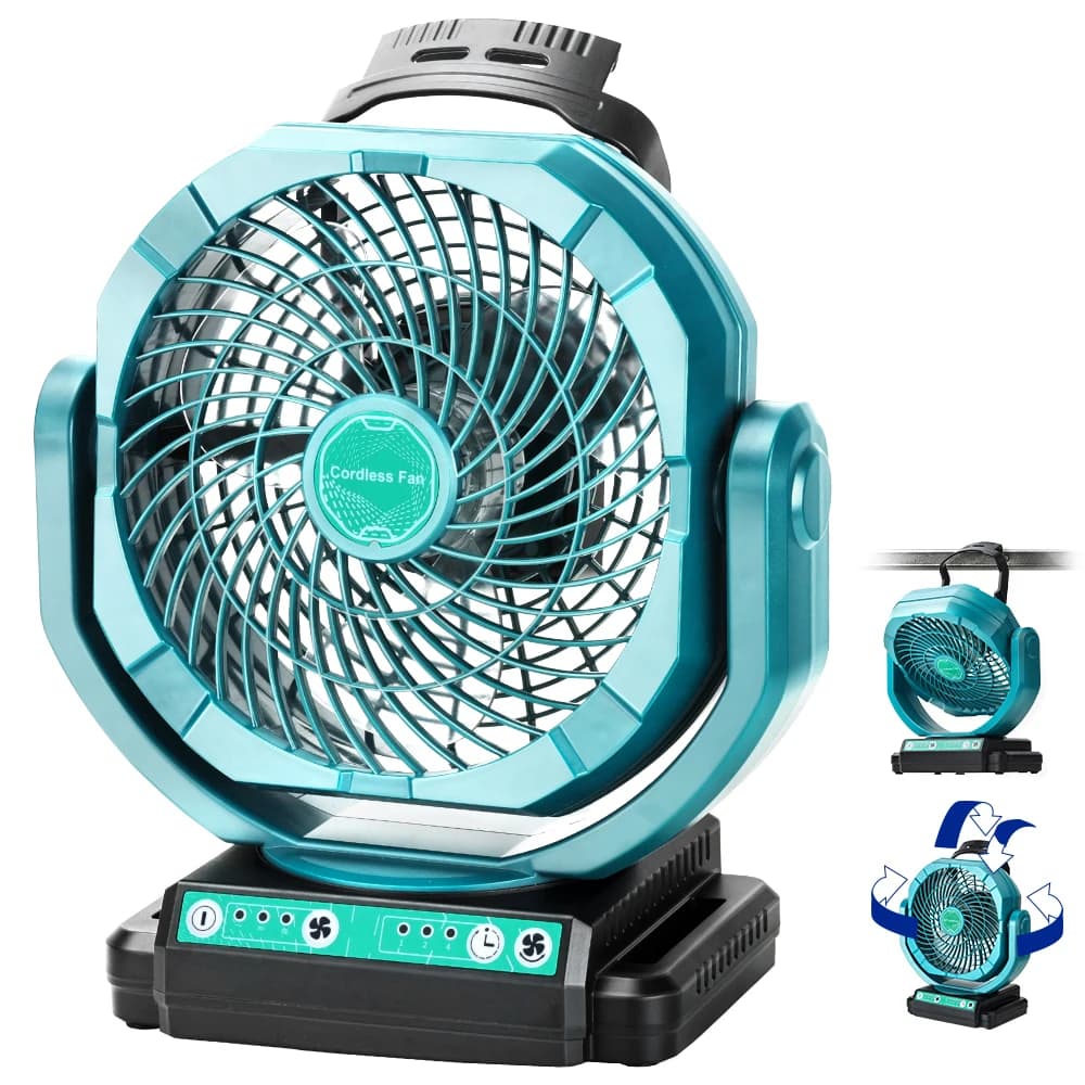Cordless Oscillating Fan for Makita 18V Battery, 3-Speed Jobsite Industrial Camping Fan (Battery Not Included)