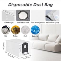 Dreame L40 Ultra AE / D20 UItra Robot Vacuum Spare Parts Main Side Brushes Mop Cloths HEPA Filters Dust Bags Accessories