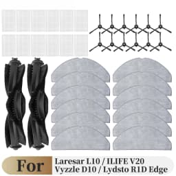 For ( ILIFE V20 / Vyzzle D10 / Laresar L10 / Lydsto R1D Edge / Roidmi Eve Rook S ) Parts Main Side Brush Filter Mop