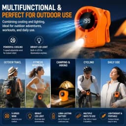 NEW Summer Semiconductor Cooling Car Fan with LED Display USB Rechargeable Clip Portable Desk Fans 360 Rotation For Camping 