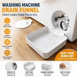 Washing Machine Drain Tray Universal Drain Funnel Proof Tray Front Load Washer Drip Catcher Base Water Collection Catch Trays