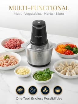 SOKANY7020 400W Electric Meat Grinder 2L 304 Stainless Steel Food Chopper 2‑Speed 4‑Blade Food Processor for Kitchen