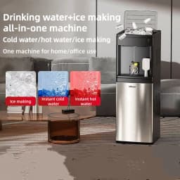 Ice Maker & Water Dispenser Combo, Countertop Ice Machine with Hot & Cold Water, Self-Cleaning Ice Maker for Home Office, Smart