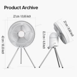 Electric Oscillating Fan Rechargeable Desktop Circulator Wireless Ceiling Camping Tent Fan with Remote Control LED Lighting