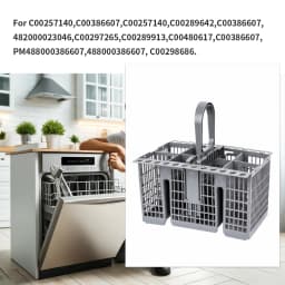 Replacement Dishwasher Cutlery Basket for Whirlpool Hotpoint Indesit Bauknecht Ikea OEM488000386607C00386607 C00257140 996738729