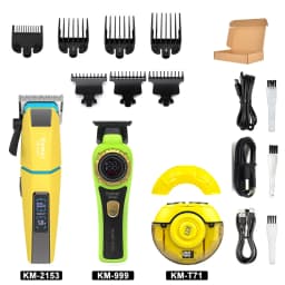 Kemei KM-2153 Professional Bold Hair Cut Machine 8000RPM Fade Blade 2000mAh LED Display 2-Speed 5W DC Motor Men's Hair Clipper