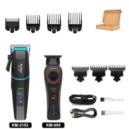 Kemei KM-2153 Professional Bold Hair Cut Machine 8000RPM Fade Blade 2000mAh LED Display 2-Speed 5W DC Motor Men's Hair Clipper