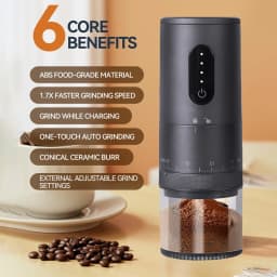 2026 New Upgrade Portable Electric Coffee Grinder with Ceramic Burr - 38 Adjustable Grind Settings - 1.8X Faster Grinding