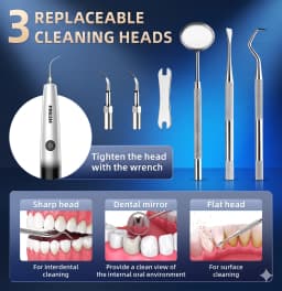 Intelligent Ultrasonic Dental Scaler Tooth Plaque Remover ,5 Modes Rechargeable Teeth Cleaning Tool,Stone Calculus Plaque Remove
