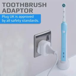 UK 2-Pin to 3-Pin Plug Adapter for Electric Toothbrush/Shaver Charging Bathroom Safe Razor Socket Converter with 3-Prong Charger