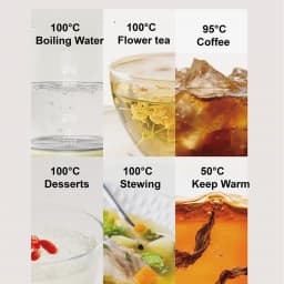 0.6L Electric Kettle Multifunction Appointment Teapot Temperature Control Health Pot Office Glass Flower Teapot Auto Keep Warm