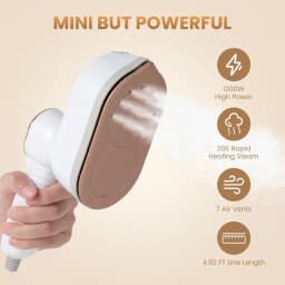 Handheld Steam Iron Foldable Garment Steamer 1200W Power Portable 3 Speed Steamer LCD Display Touch Screen Rotary Electric Iron