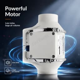 4Inch Two Speed Remote Control Exhaust Fan Silent Inline Pipe Duct Extractor Air Ventilation Blower Kitchen Toilet Wall Booster