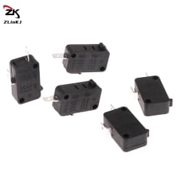 (ZYDD01) 5Pcs KW1-103 Microwave Oven Door Micro Switch 16A 250V 2 Pins Fit For Microwave Washing Machine (Normally Close)