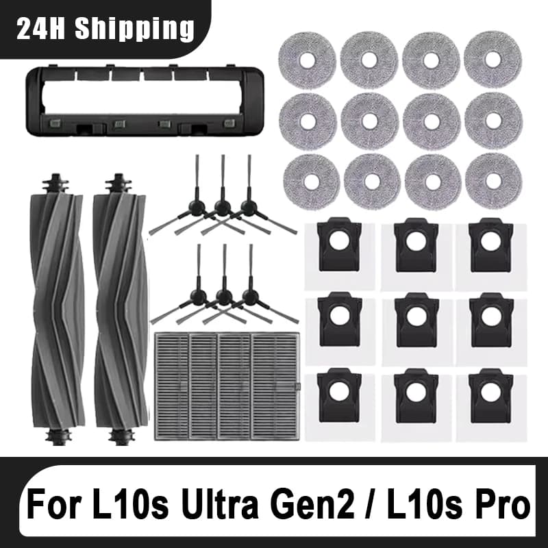 Dreame L10s Ultra Gen2 / L10s Pro Ultra HeatMain Side Brush HEPA Filter Mop Dust Bag Vacuum Cleaner Replacement Accessories