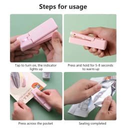 Heat Seal Device, 2-in-1 USB Chip Bag Sealer Machine with Cutter Heat Sealer Food Resealer Bag Kitchen Tool for Snacks Sealing