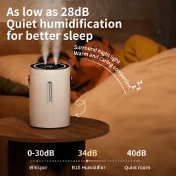 TINSOL 2500ml Digital Display Dual Spray Humidifier USB Essential Oil Aroma Humidifier Bedroom Three-Level Mist Humidifier