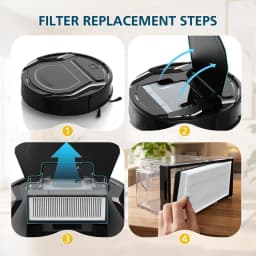 TCF Replacement Filter Kit for Lefant M210 M210P M310 Ultra Robot Vacuum, 8 Filters 8 Side Brushes, 5.3x2.0 Inch HEPA