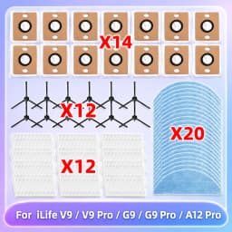 Fit For ( iLife V9 / V9 Pro / G9 / G9 Pro / A12 Pro ) Vacuum Parts Filter Side Brush Mop Cloth Dust Bag Replacement Accessories
