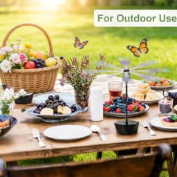Retractable Fly Repellent Fan | USB Rechargeable & Battery Powered | Outdoor Party Bug Deterrent Device
