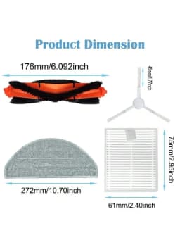 For Xiaomi Vacuum Cleaner S20 E12 E10 B112 Sweeping Robot Vacuum Cleaner Main Brush Side Brush Mop Cloth HEPA Filter Spare Parts